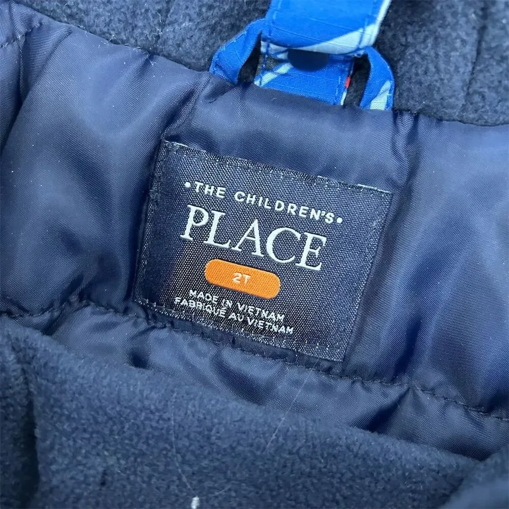 The Children's Place 3-in-1 Toddler Jacket 2T Blue Airplane Print